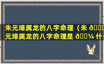 朱元璋属龙的八字命理（朱 🍀 元璋属龙的八字命理是 🌼 什么）